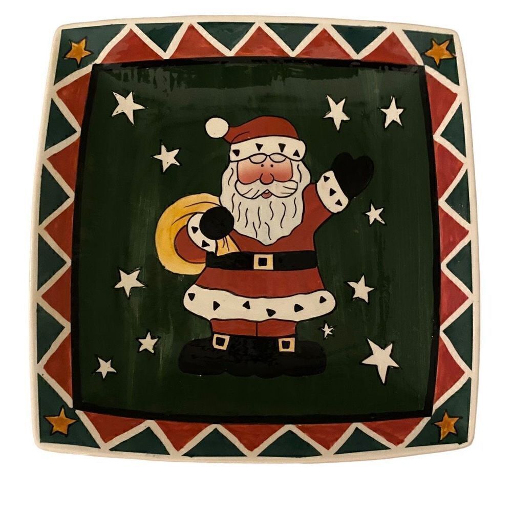 International‎ Silver Company Santa Christmas Holiday Cookie Plate 10"